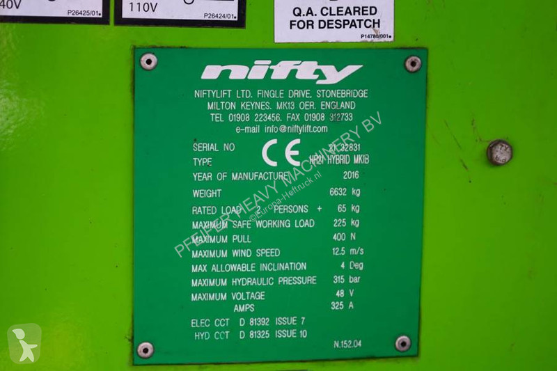 Piattaforma aerea Niftylift HR21 HYBRID Hybrid,...