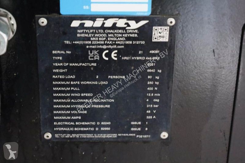 Nacelle Niftylift HR21 HYBRIDE 4x4 MK2 Hybride,...