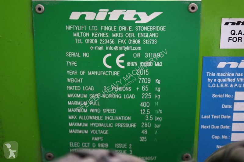 Hoogwerker Niftylift HR17N Hybrid MK3 Hybrid...