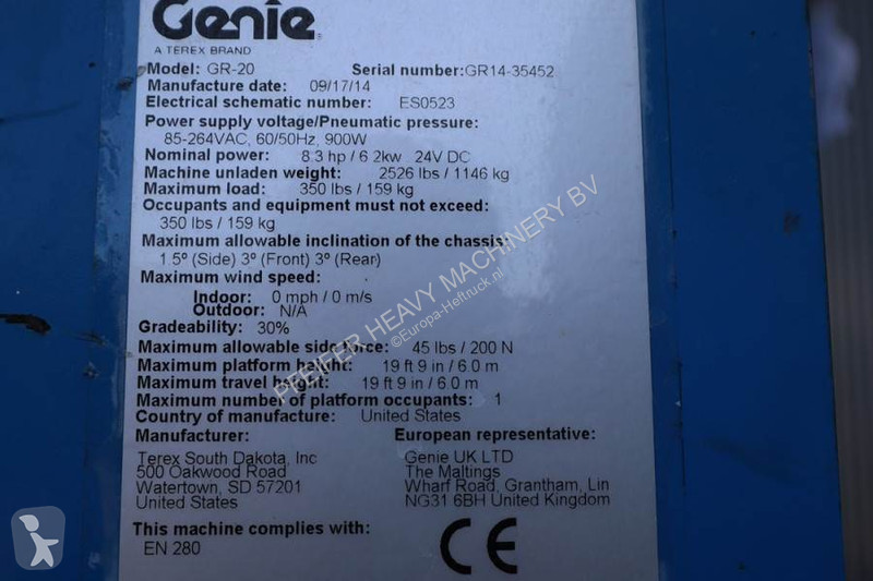 Hoogwerker Genie Electric, 8m Working Height,...