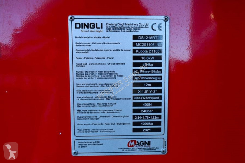 Автовышка Magni DS1218RT Valid inspection,...