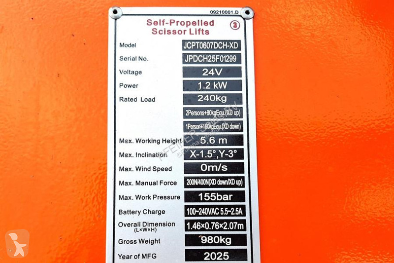 Lift Dingli JCPT0607DCH-XD Valid inspection,...