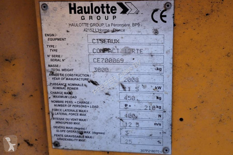 منصة تلسكوبية Haulotte Compact 12RTE Electric,...