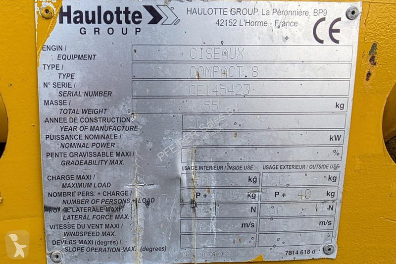 Hoogwerker Haulotte Compact 8 Electric, 8.2m...