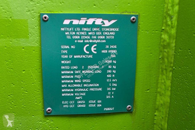 منصة تلسكوبية Niftylift HR28 HYBRIDE Hybrid,...