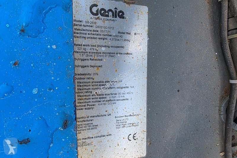 منصة تلسكوبية Genie Electric, 10m Working...