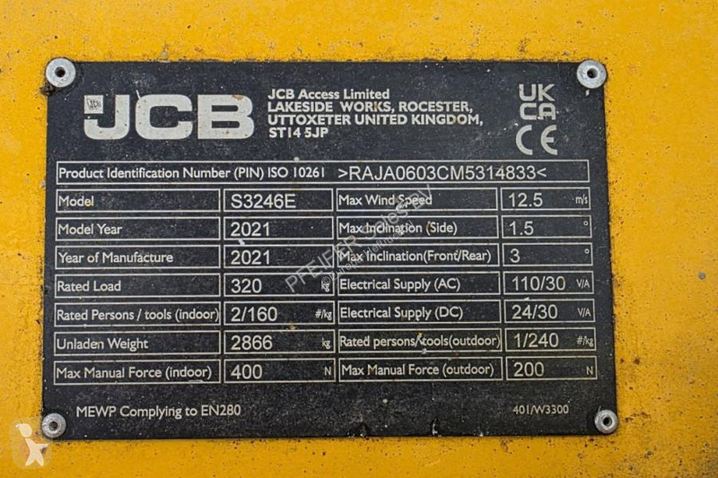 Автовышка JCB S3246E Electric, 12m Working...