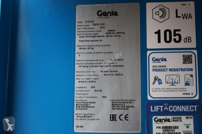 Vysokozdvižná plošina Genie Z62/40 Diesel, 4x4...