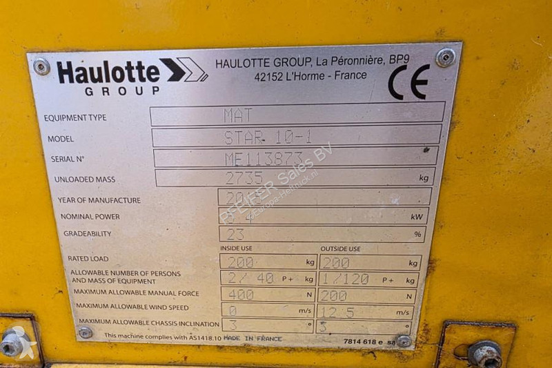 Vysokozdvižná plošina Haulotte STAR 10...