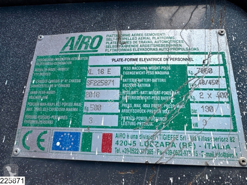 Gondol Airo XL16E H 13.8 mtr, Max 500 kg