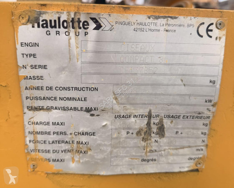 منصة تلسكوبية Haulotte Batteries et peinture...