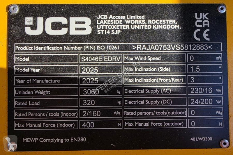 Автовышка JCB S4046E Valid inspection,...