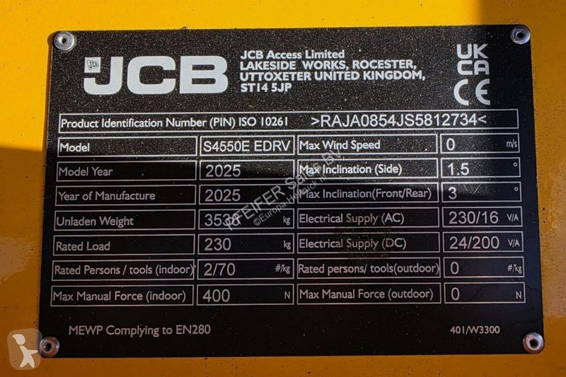 Автовышка JCB S4550E Valid inspection,...