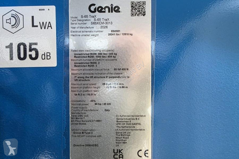 منصة تلسكوبية Genie XC Trax Valid inspection,...