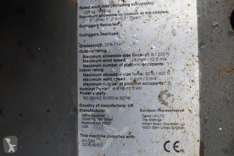 منصة تلسكوبية Genie Electric, Working Height...