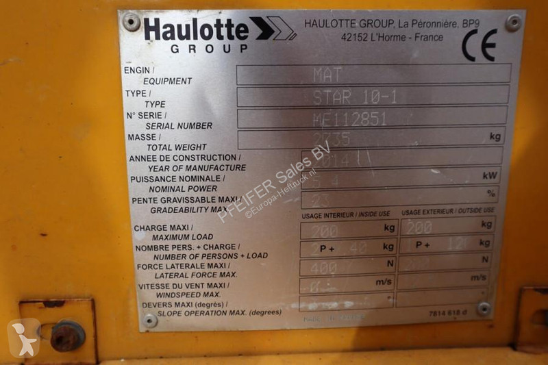 Zwyżka Haulotte STAR 10 Electric, 10m Working...