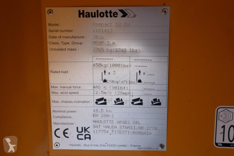 Gondol Haulotte 12DX Valid Inspection, Diesel,...