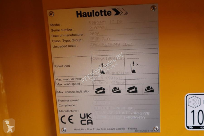 Hoogwerker Haulotte 12DX Valid Inspection,...