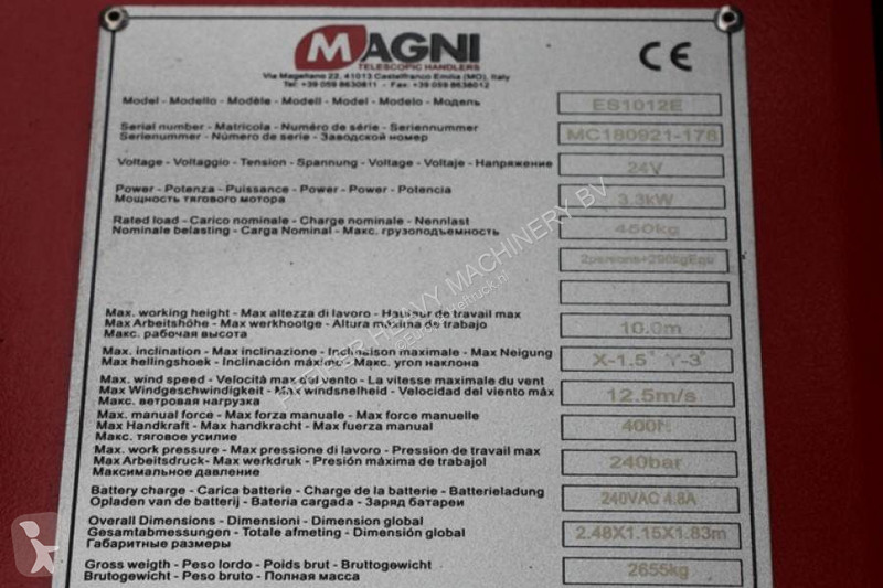 Plataforma Magni ES1012E Electric, 10m Working...