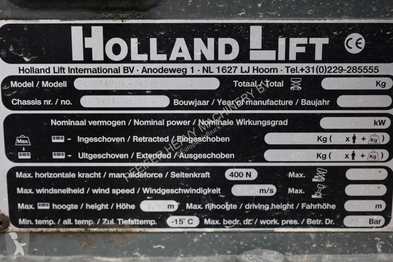 Hoogwerker Hollandlift Ecostar HL-7814...