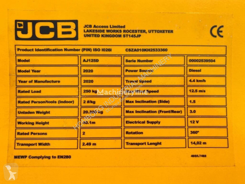 Hoogwerker JCB AJ125D Diesel Telescoop...