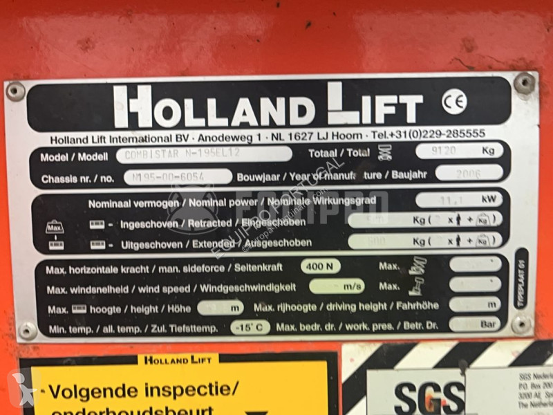 Plataforma Hollandlift N195-12EL Combistar...
