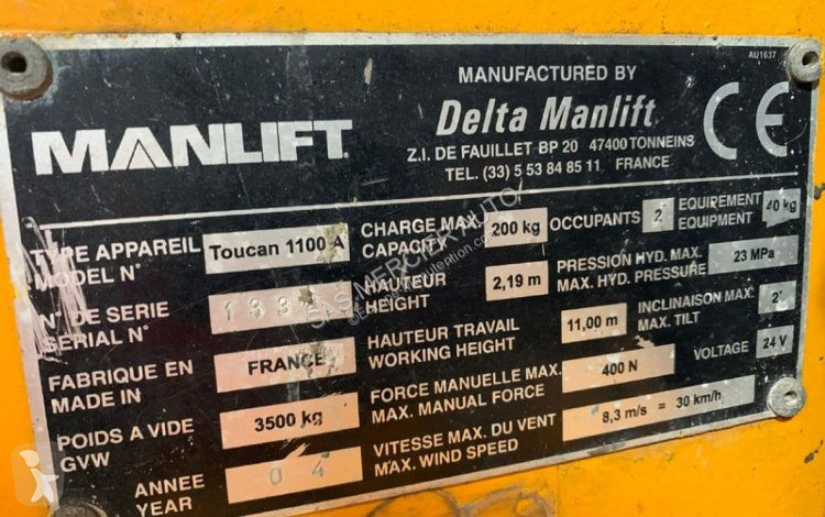 Nacelle Manlift nacelle a mat vertical...