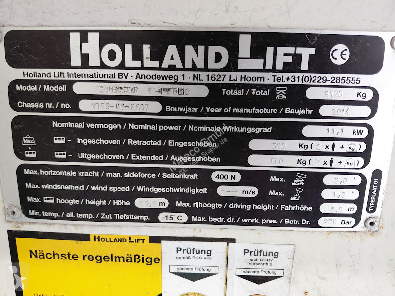 Vysokozdvižná plošina Hollandlift N-195EL12