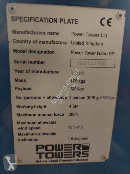 Plataforma elevadora Power Tower NANO SP