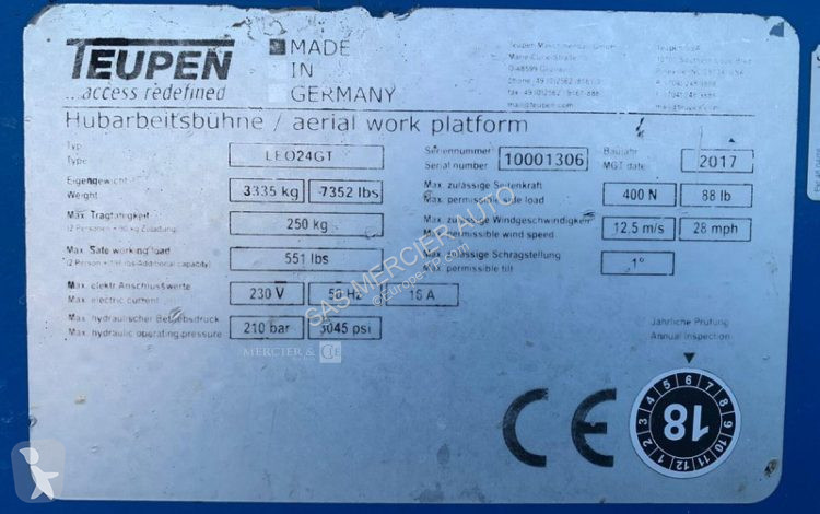 Plataforma Teupen nacelle araignee automotrice...