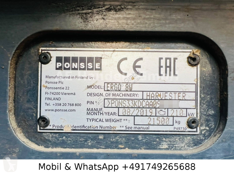 Matériel forestier  Ponsse Ergo 8W...