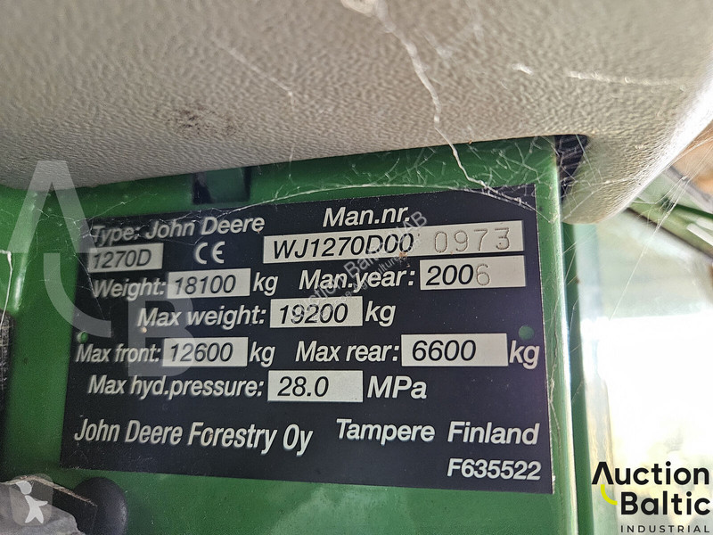 Skogsbruksmaterial John Deere 1270 D