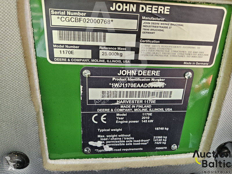 Skogsbruksmaterial John Deere 1170 E