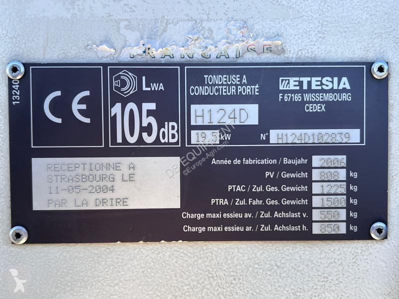 Grönområden Etesia  HYDRO 124D Tondeuse...