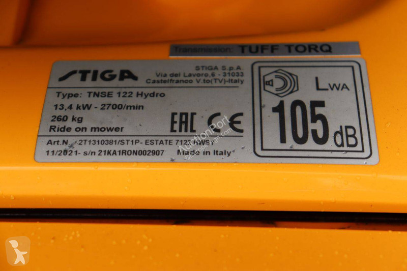 Zonas verdes Stiga TNSE 122 Hydro