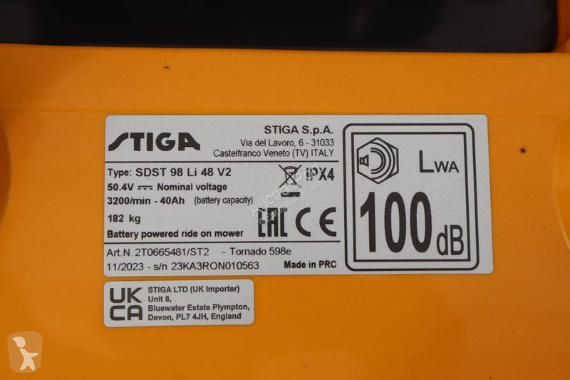 Zonas verdes Stiga Tornado 598e