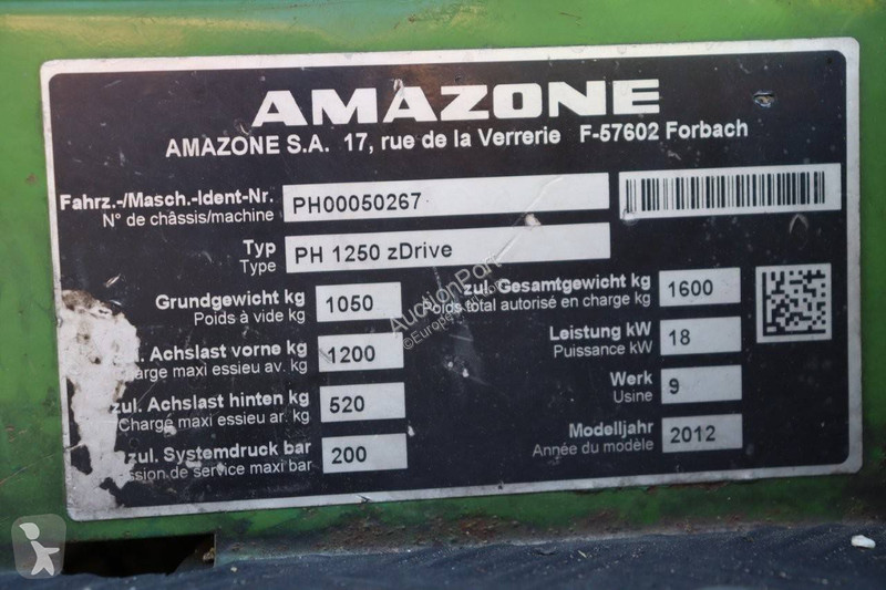 Espaces verts Amazone PH 1250 zDrive