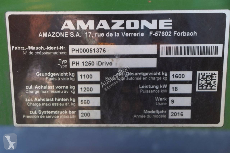 Espaces verts Amazone PH 1250 iDrive