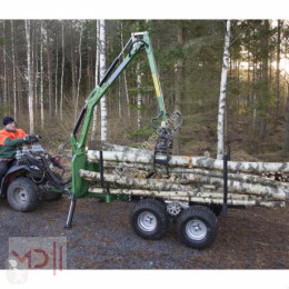 Reboque florestal MD Landmaschinen Kellfri Forstanhänger mit Kran 3,6 m, inkl. Antrieb