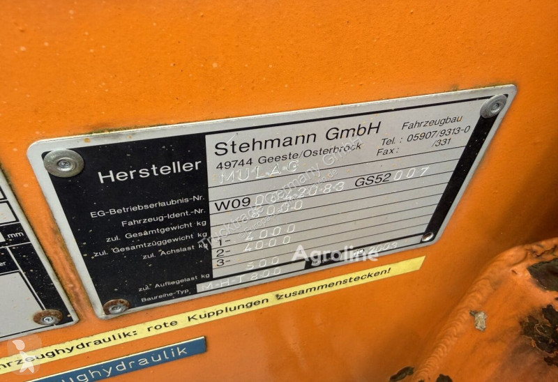 Zemědělský návěs  MHT 800 / Swiss-Vehicle