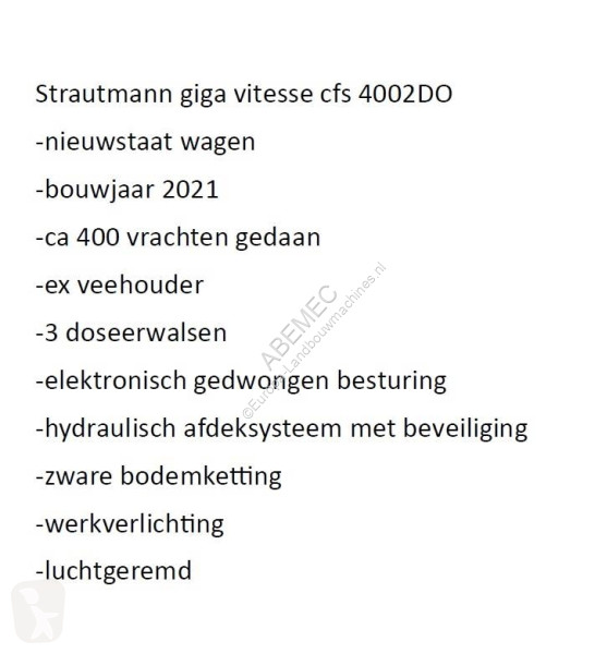 مقطورة زراعية Strautmann GIGA VITESSE 4002 DOCFS