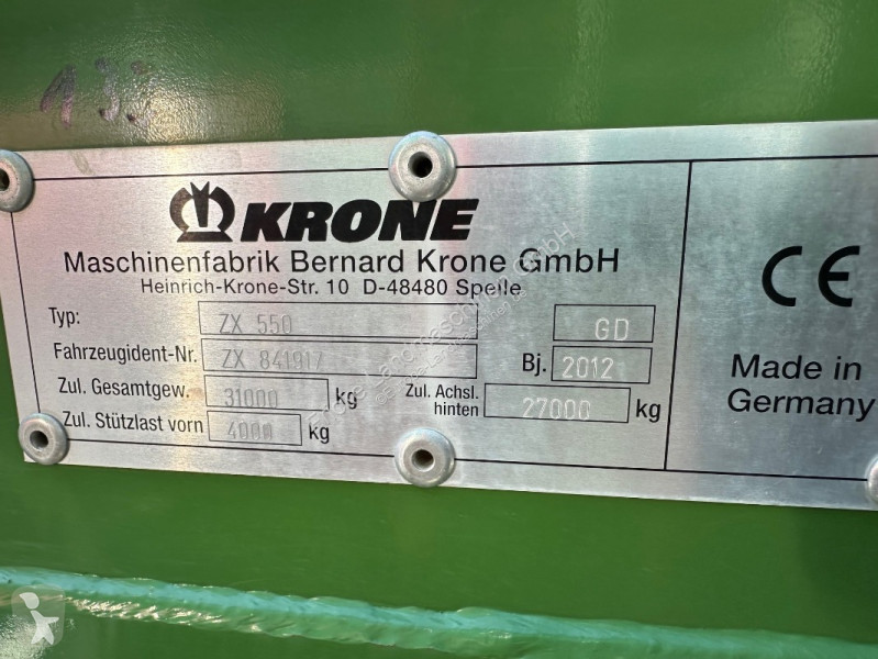 Remorque agricole Krone ZX 550 GD