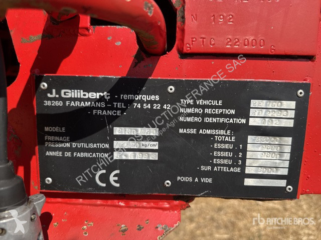 Remolque agrícola Gilibert  2160 Prestige