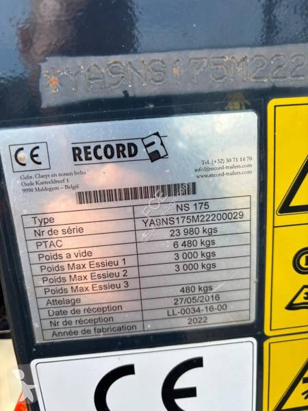 Lantbrukssläp Record NS 175 / Non accidentée