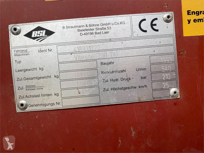 Remorque agricole Strautmann Vitesse 230 DO
