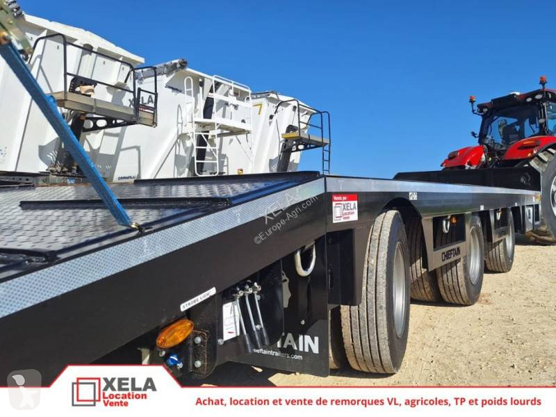 Porte engin agricole 3 essieux farming trailer