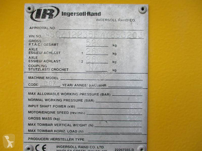 آلة لمواقع البناء Ingersoll rand 12 / 235