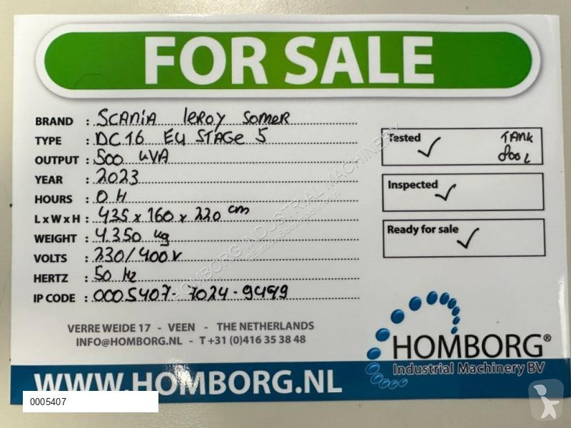 Entreprenørmaskiner Scania DC16 Leroy Somer 500...