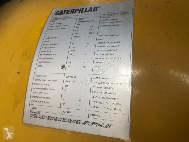 آلة لمواقع البناء Caterpillar 3412C 900 KVA 900 F