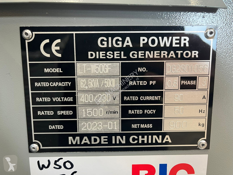 Stavebný stroj  LT-W50-GF 62.5 kVA silent set
